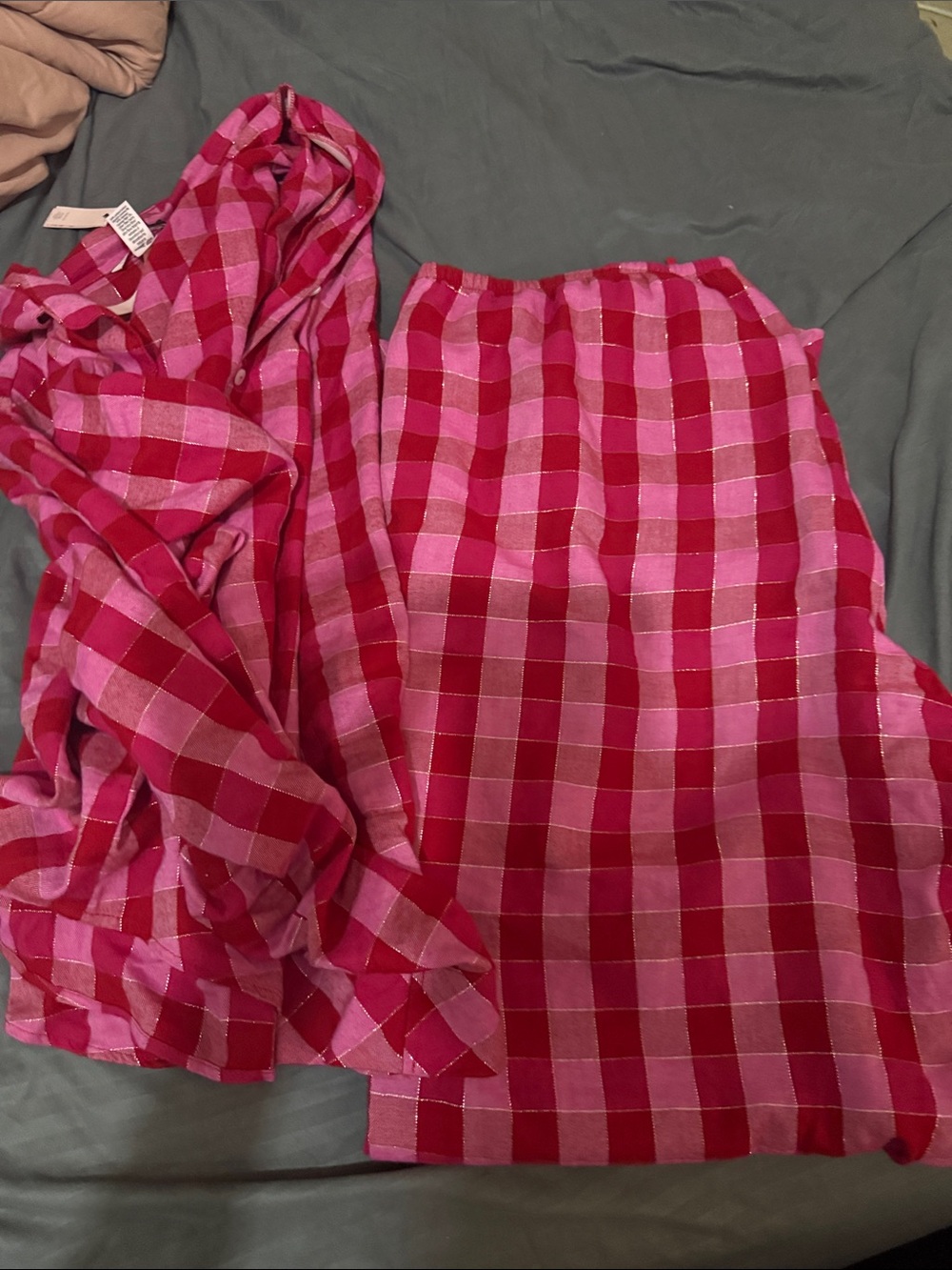 Victoria secret two piece plaid pink pajamas